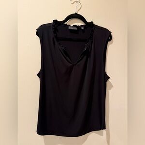 New York & Company Black Sleeveless Blouse